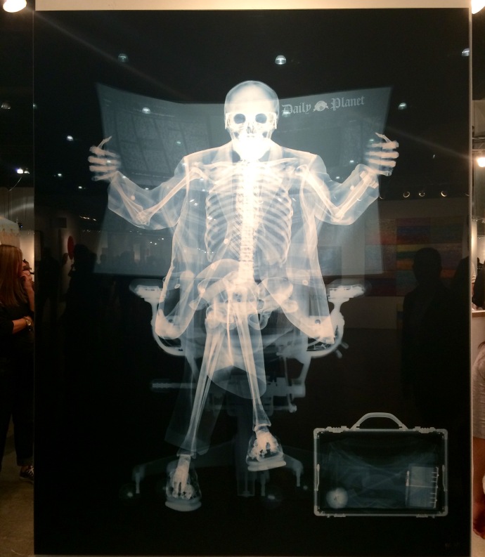 "Superman Takes a Break" X-ray Photographic Print by Nick Veasey (Evan Lurie Gallery)